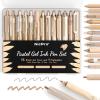 imageNicpro 13Pack Pastel Gel Ink Pen Set with Case Cute Retractable 05mm Fine Point Pen 12 Pink Pens Black Ink with 1 Highlighter Aesthetic Pens for Student Note TakingWritingOffice Supplies PinkBrown