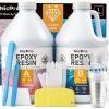 imageNicpro 2 Gallon Crystal Clear Epoxy Resin Kit High Gloss ampamp Bubbles Free Resin Supplies for Art Coating Casting Craft DIY Wood Jewelry Making Molds1 Gallon