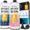 imageNicpro 2 Gallon Crystal Clear Epoxy Resin Kit Not Yellowing ampamp Bubbles Free Food Safe Resin for Coating and Casting Craft DIY Jewelry Making Art Molds Tables Top Wood32oz