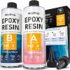imageNicpro 2 Gallon Crystal Clear Epoxy Resin Kit Not Yellowing ampamp Bubbles Free Food Safe Resin for Coating and Casting Craft DIY Jewelry Making Art Molds Tables Top Wood16 oz