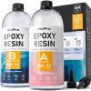 imageNicpro 2 Gallon Crystal Clear Epoxy Resin Kit Not Yellowing ampamp Bubbles Free Food Safe Resin for Coating and Casting Craft DIY Jewelry Making Art Molds Tables Top Wood64oz