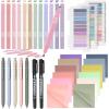 imageNicpro 62 PCS Book Annotation Kit with Case Aesthetic Highlighters and Pens Set Quick Dry Markers with 1200PCS Transparent Sticky Notes and Index Tabs for Bible Study Office School Annotating Books