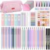 imageNicpro 71PCS Aesthetic Bible Journaling Kit Bible Study Supplies with Pen Case No Bleed Bible Highlighters and Pens Sticky Notes and Bible Tabs Mechanical Pencils Bible Study Kit for Women