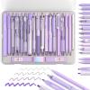imageNicpro Pink Gel Pens Set 22 Pack 05mm Fine Point Smooth Writing Pen13 Quick Dry Black Ink Pen with Highlighter and Mechanical Pencil Cute Office School Supplies for Journaling Note Taking PinkPurple