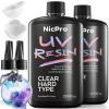 imageNicpro UV Resin Kit 2000g Large Crystal Clear UV Cure Epoxy Resin Supplies Low Odor ampamp Quick Curing Transparent Solar Activated Glue for Jewelry Making Handmade DIY Craft Coating and Casting500 g