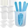 imageSilicone Resin Measuring Cups Tool Kit Nicpro 250 ampamp 100 ml Measure Cups Silicone Popsicle Stir Sticks Pipettes Finger Cots for Epoxy Resin Mixing Molds Jewelry Making Waxing Easy CleanWhite