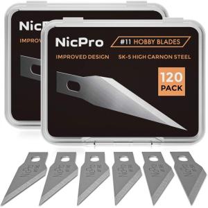 imageNicpro 120 PCS Hobby Blades Set SK5 Utility 11 Art Blades Refill Cutting Tool with Storage Case for Craft Hobby Scrapbooking Stencil11 240pcs