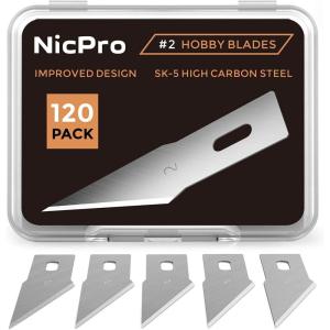 imageNicpro 120 PCS Hobby Blades Set SK5 Utility 11 Art Blades Refill Cutting Tool with Storage Case for Craft Hobby Scrapbooking Stencil2