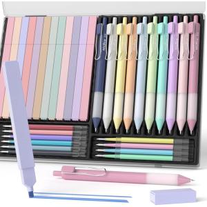 imageNicpro 33PCS Aesthetic Highlighter and Gel Pen set with Case 12 Bible Highlighters ampamp Cute Pens Refills With Soft Ink ampamp Tip No Bleed Quick Dry for Bible Study Journaling Planner Notes School Supplies