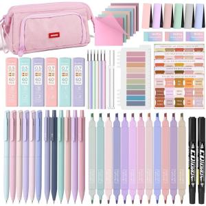 imageNicpro 71PCS Aesthetic Bible Journaling Kit Bible Study Supplies with Pen Case No Bleed Bible Highlighters and Pens Sticky Notes and Bible Tabs Mechanical Pencils Bible Study Kit for Women