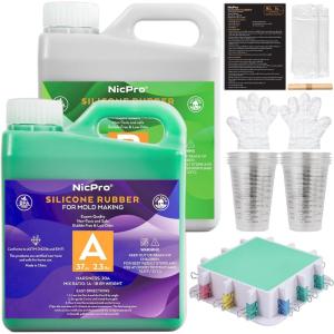 imageNicpro 74oz Silicone Mold Making Kit Liquid Silicone Rubber for Mold Making Jade Green Flexible ampamp Food Safe Silicone Mold Kit Mix Ratio 11 Casting Silicone for Resin Molds with Mold HousingJade Green