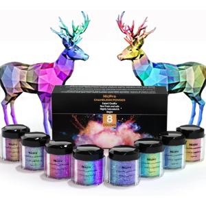 imageNicpro 8 Colors Chameleon Mica Powder Color Shift Mica Powder for Epoxy Resin ampamp Tumbler Resin Supplies Pigment Powder for Soap Making 017 ozjar8 colors