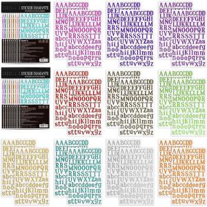 imageNicpro Alphabet Letter Stickers 20 Sheet Self Adhesive ABC Sticker 10 Colors Vinyl PU Leather Metallic Finish for DIY Scrapbook Birthday Card Craft Lettering