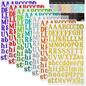 imageNicpro Letter Sticker 7 Sheets Colorful Gift Alphabet Sticker Self Adhesive PU Material 7 Colors for DIYScrapbooking Greeting Cards Decoration