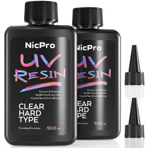 imageNicpro UV Resin Kit 2000g Large Crystal Clear UV Cure Epoxy Resin Supplies Low Odor ampamp Quick Curing Transparent Solar Activated Glue for Jewelry Making Handmade DIY Craft Coating and Casting200 g