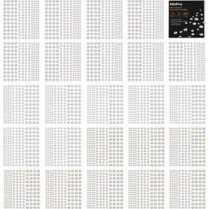 imageRhinestone Stickers 4125 PCS Nicpro Self Adhesive Gems Stick on Face Body Hair Makeup Festival Bling Jewels in 3 Size 25 Colors25 Embellishments Sheet for Decorations Crafts Nail Card25 Sheet 3 Colors