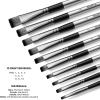 imageNicpro 10 PCS Watercolor Paint Brushes Round Tip Artist Painting Brush Set for Water Color Acrylic Oil Gouache Ink Detail Rock by Number Model Art PaintbrushFlat