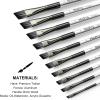 imageNicpro 10 PCS Watercolor Paint Brushes Round Tip Artist Painting Brush Set for Water Color Acrylic Oil Gouache Ink Detail Rock by Number Model Art PaintbrushAngular