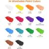 imageNicpro 14 Colors Large Washable Paint for Kids 84oz250ml Non Toxic Children Tempera Paint with Paint Brushes Cups and Sponge for School Classroom Craft DIY Children Poster ampamp Finger Paint