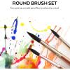 imageNicpro 15 PCS Round Watercolor Detail Paint Brushes Professional Soft Synthetic Squirrel Watercolor Brushes Artist Paint Brush Set for Water Color Painting Oil Model Gouache Ink