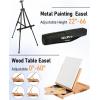 imageNicpro 158PCS Deluxe Large Painting Kit with Metal and Solid Beech Wood Easel Acrylic Oil ampamp Watercolor Paint Set Paint Brushes Canvases Palette Paper Pad Professional Art Set for Adults Artist