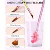 imageNicpro 15PCS Watercolor Brushes Set Artists Professional Watercolor Paint Brush Soft Synthetic Squirrel Hair with Round Flat Dagger Wash for Water Color Gouache Ink  with Holder ampamp BagPink
