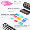 imageNicpro 15PCS Watercolor Brushes Set Artists Professional Watercolor Paint Brush Soft Synthetic Squirrel Hair with Round Flat Dagger Wash for Water Color Gouache Ink  with Holder ampamp BagBlack