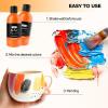 imageNicpro 18 Colors Acrylic Glass Paint Set 845 oz 250 ml Large Bulk Enamel Glass ampamp Ceramic Painting Supplies Kit for Wine Bottle Glass Jars Windows with Sponge ampamp Art Knife Opaque Gloss Finish