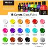 imageNicpro 18 Colors Acrylic Glass Paint Set 845 oz 250 ml Large Bulk Enamel Glass ampamp Ceramic Painting Supplies Kit for Wine Bottle Glass Jars Windows with Sponge ampamp Art Knife Opaque Gloss Finish