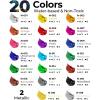 imageNicpro 20 Colors Large Bulk Outdoor Acrylic Paint Set 845 oz 250 ml Rich Art Painting Supplies Non Toxic for Multi Surface Canvas Rock Wood Leather Fabric Stone Metal Wall Craft with Color Wheel