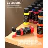 imageNicpro 24 Colors Acrylic Paint Set 2 oz 60 ml with 12 Brushes Non Toxic Art Supplies Kit for Rock Painting Multi Surface Canvas Clay Wood Fabric Craft Ceramic for Kid ampamp Adult Beginner24 Colors
