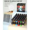 imageNicpro 24 Colors Acrylic Paint Set 2 oz 60 ml with 12 Brushes Non Toxic Art Supplies Kit for Rock Painting Multi Surface Canvas Clay Wood Fabric Craft Ceramic for Kid ampamp Adult Beginner36 Colors