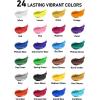 imageNicpro 24 Colors Acrylic Paint Set 2 oz 60 ml with 12 Brushes Non Toxic Art Supplies Kit for Rock Painting Multi Surface Canvas Clay Wood Fabric Craft Ceramic for Kid ampamp Adult Beginner24 Colors
