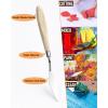 imageNicpro 30pcs Paint Brush Set Professional Paintbrushes with Paint Spatula and Cloth Roll Craft Paint Brushes for Acrylic Painting Oil Watercolor Gouache Art Supplies for Artists and Beginners