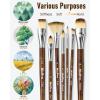 imageNicpro 30pcs Paint Brush Set Professional Paintbrushes with Paint Spatula and Cloth Roll Craft Paint Brushes for Acrylic Painting Oil Watercolor Gouache Art Supplies for Artists and Beginners