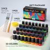imageNicpro 32 Colors Outdoor Acrylic Paint Bulk with Brush and Sponge Knife NonToxic Paint for Multisurface Rock Wood Fabric Leather Crafts Canvas Shoes and Wall Painting32 Colors