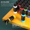 imageNicpro 32 Colors Outdoor Acrylic Paint Bulk with Brush and Sponge Knife NonToxic Paint for Multisurface Rock Wood Fabric Leather Crafts Canvas Shoes and Wall Painting32 Colors