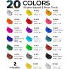 imageNicpro 32 Colors Outdoor Acrylic Paint Bulk with Brush and Sponge Knife NonToxic Paint for Multisurface Rock Wood Fabric Leather Crafts Canvas Shoes and Wall Painting20 Colors