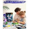 imageNicpro 34PCS Kids Painting Set with Pattern Canvas Art Painting Supplies Kit with 12 Acrylic Paints10 Brushes6 Canvas PanelsTable EaselPaper PadColor WheelPalette for Beginner Student Toddlers24 Colors