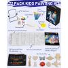 imageNicpro 34PCS Kids Painting Set with Pattern Canvas Art Painting Supplies Kit with 12 Acrylic Paints10 Brushes6 Canvas PanelsTable EaselPaper PadColor WheelPalette for Beginner Student Toddlers24 Colors