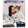 imageNicpro 34PCS Kids Painting Set with Pattern Canvas Art Painting Supplies Kit with 12 Acrylic Paints10 Brushes6 Canvas PanelsTable EaselPaper PadColor WheelPalette for Beginner Student Toddlers12 Colors