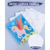 imageNicpro 34PCS Kids Painting Set with Pattern Canvas Art Painting Supplies Kit with 12 Acrylic Paints10 Brushes6 Canvas PanelsTable EaselPaper PadColor WheelPalette for Beginner Student Toddlers12 Colors