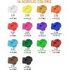 imageNicpro 6 Colors Large Bulk Acrylic Paint Set 128 oz 1 Gallon Rich Art Painting Supplies Non Toxic for Multi Surface Canvas Wood Leather Fabric Stone Craft for Kid ampamp Adult with Pump Color wheel338oz 14colors