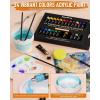 imageNicpro 68PCS Acrylic Paint Canvas Set for Adults ampamp Kids Art Painting Supplies Kit with 24 PaintsTable Easel8 Canvas Panels12 BrushesPaper PadCleaning CupSpongePalette for Artist Beginner