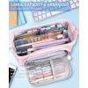 imageNicpro 84 PCS Aesthetic Book Annotation Kit with Pen Case 12 Dual Highlighters 5 Gel Pens 6 Mechanical Pencil 2 Markers 1200PCS Transparent Sticky Notes and Tabs for Bible Study Student Stationary