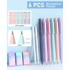imageNicpro 84 PCS Aesthetic Book Annotation Kit with Pen Case 12 Dual Highlighters 5 Gel Pens 6 Mechanical Pencil 2 Markers 1200PCS Transparent Sticky Notes and Tabs for Bible Study Student Stationary