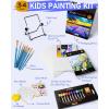 imageNicpro Acrylic Paint Canvas Set for Adult ampamp Kid 34PCS Art Painting Supplies Kit12 Colors Acrylic PaintTable Easel6 Canvas Panels10 BrushesPaper PadSpongeColor WheelPalette for Artist Beginner