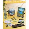 imageNicpro Acrylic Paint Canvas Set for Adults ampamp Kids 80PCS Art Painting Supplies Kit with 212 Colors Paint 6 Canvas 2 Table Easel 210 Brushes 2 Paper Pad 2 Palette for Artist Beginner Students2 Sets