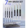 imageNicpro Dry Brush Miniature Painting 7 Sizes Professional Drybrush Set with Storage Case Hobby Detail Paint Brushes for Tabletop ampamp Wargames Miniature Warhammer 40K Model PaintingBlack