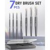 imageNicpro Dry Brush Miniature Painting 7 Sizes Professional Drybrush Set with Storage Case Hobby Detail Paint Brushes for Tabletop ampamp Wargames Miniature Warhammer 40K Model PaintingGray